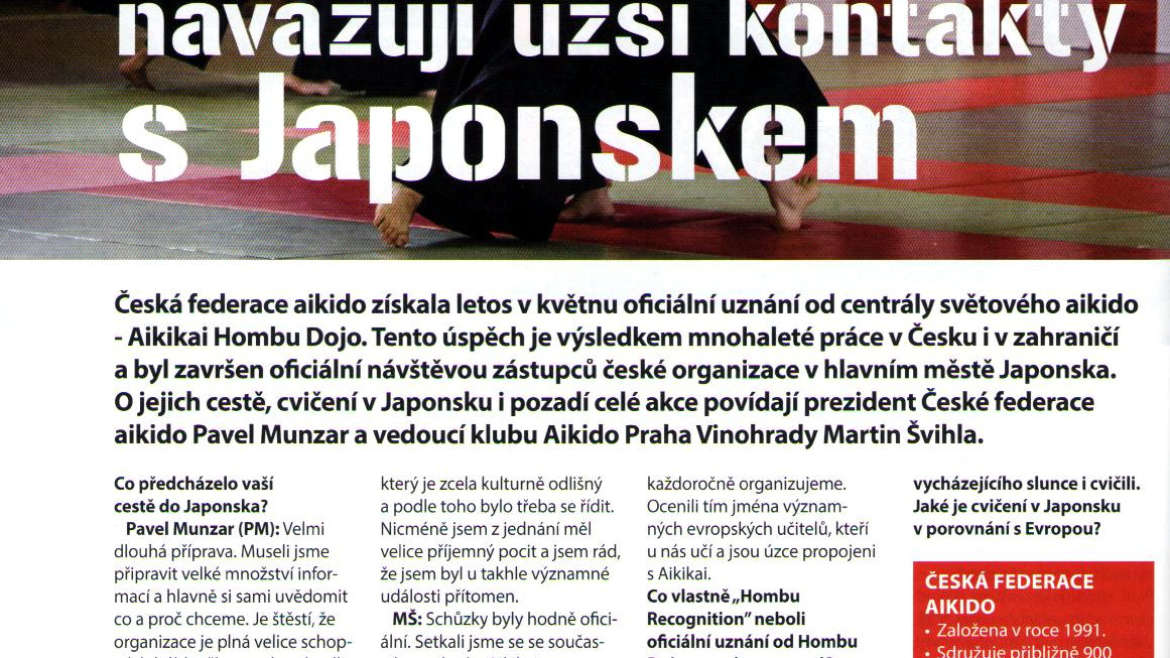 Česká federace aikido uznána od Aikikai Hombu Dojo