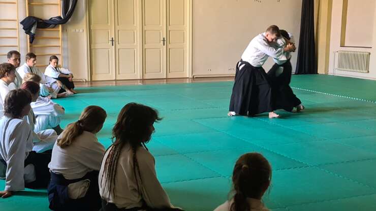 Summer training camp for young aikido